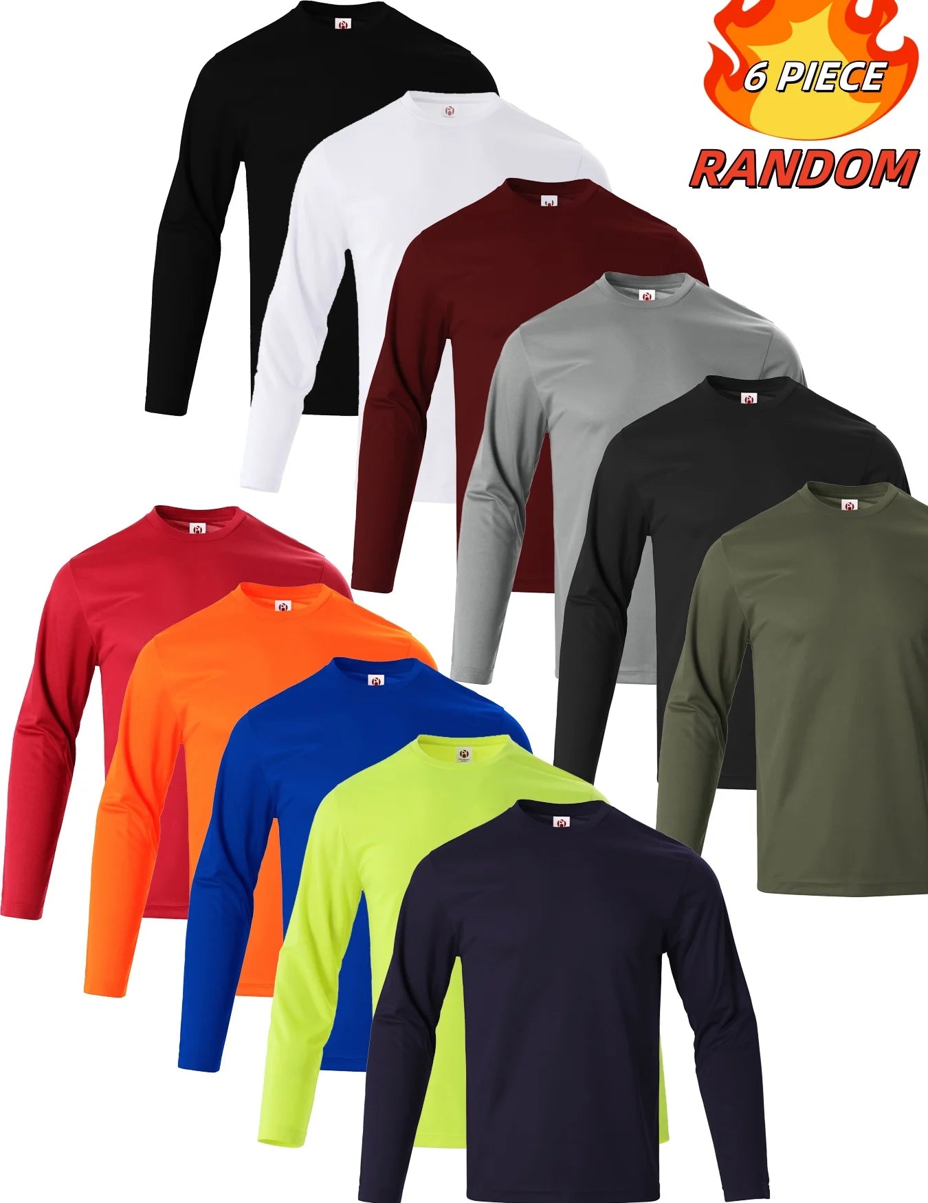 Men's Quick Dry Long Sleeve T Shirt Moisture Wicking Breathable