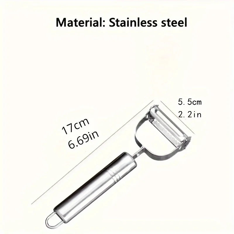 Stainless Steel Vegetable Peeler With Julienne Slicer And Shredder