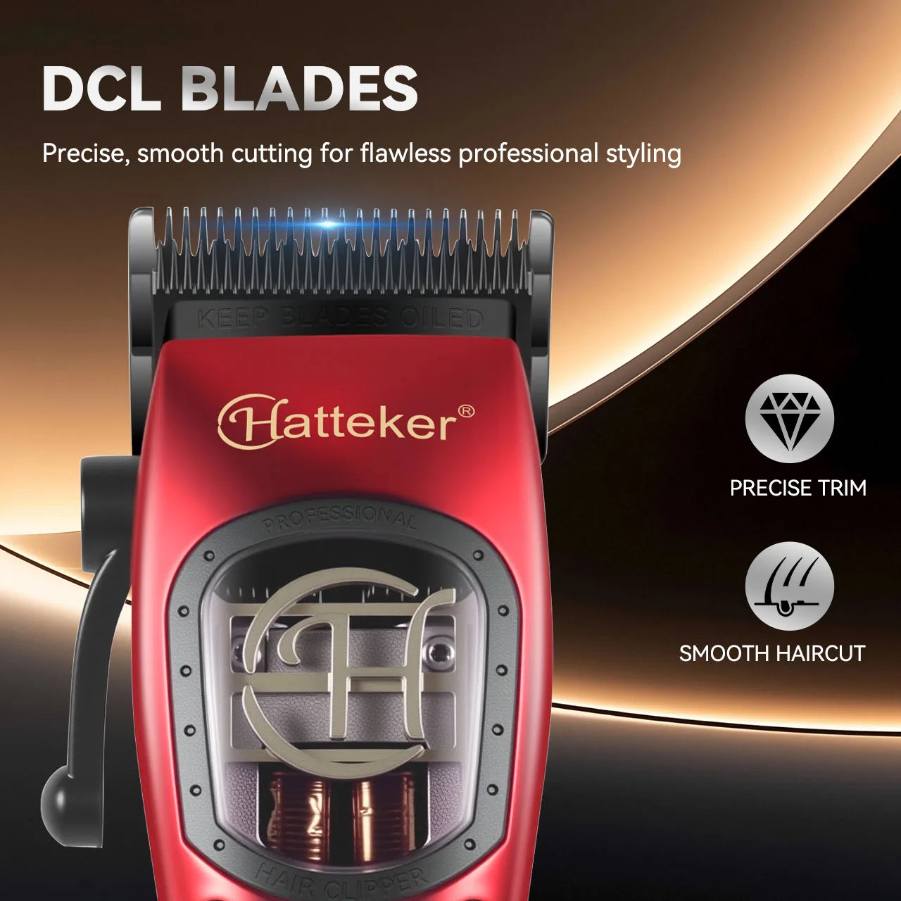HATTEKER Professional Hair Clippers Magnetic Levitation Motor With Charging Base