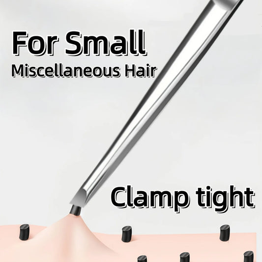 Stainless Steel Precision Tweezers Slant Tip for Facial Hair