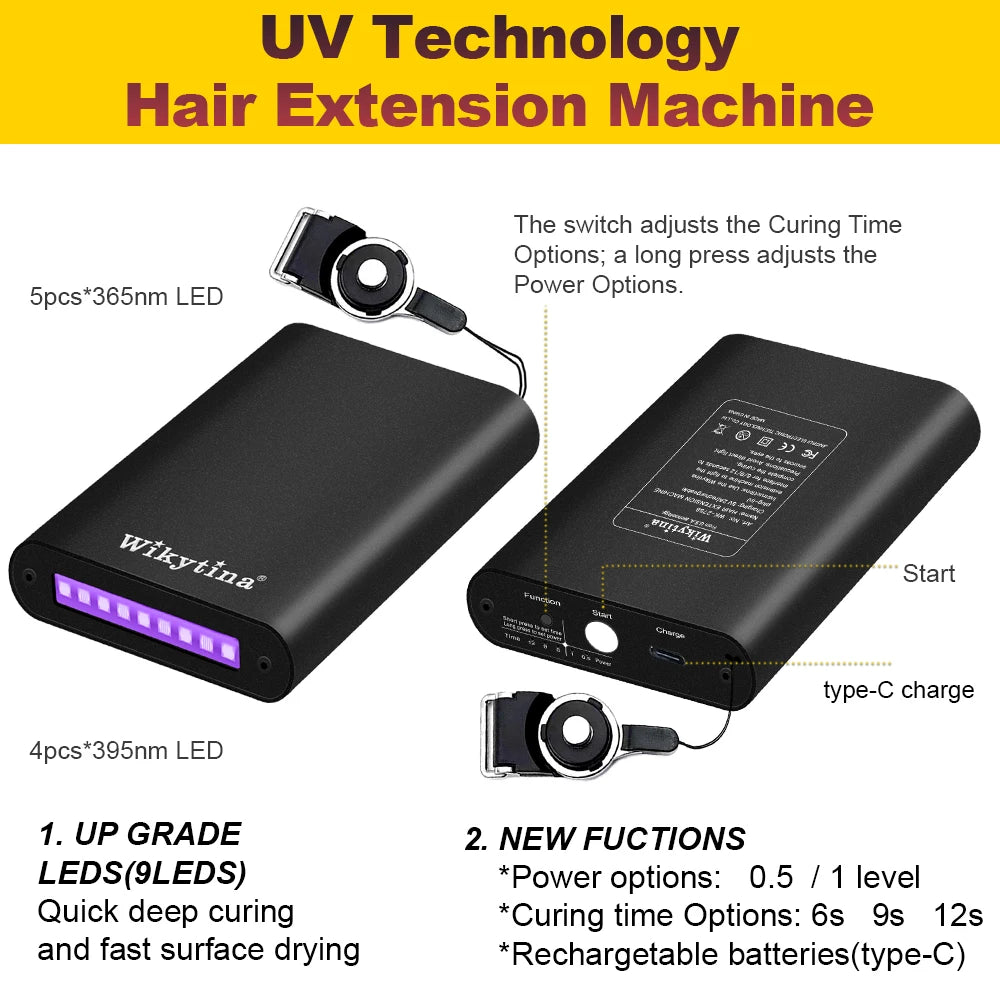 Wikytina UV Light Hair Extension Kit for Professional Use