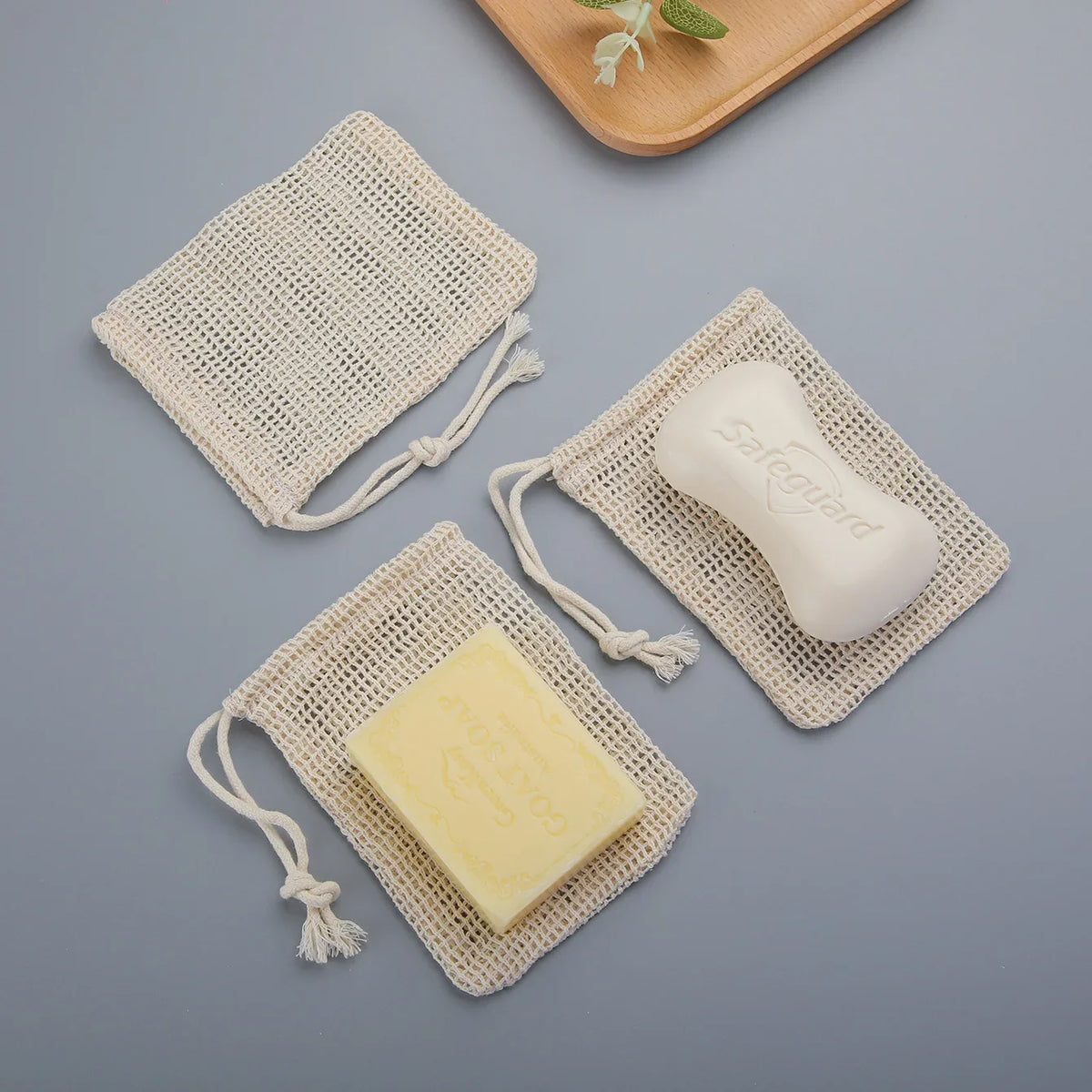 Natural Cotton Soap Saver Bags 3 Pack Eco Friendly Lather Pouch