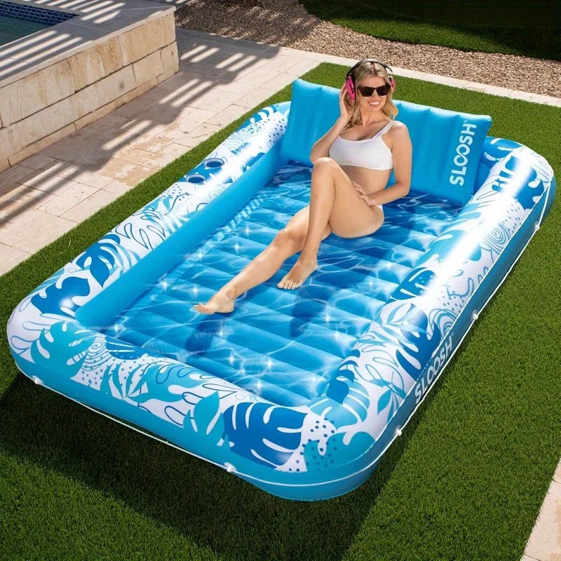 Joyfy 4 In 1 Suntan Tub Floatie Inflatable Pool Lounger