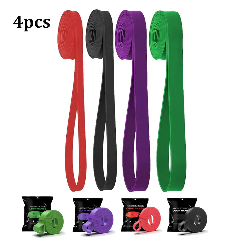Four Piece Pull Up Assistance Bands Full Body Fitness