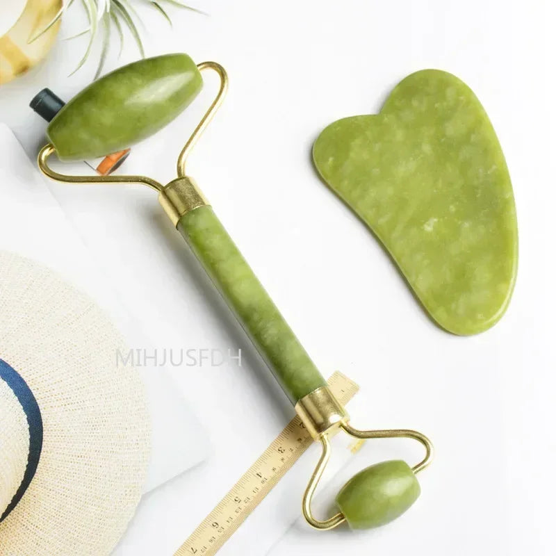 MIHJUSFDH Jade Roller Massager Gua Sha Set For Face And Body