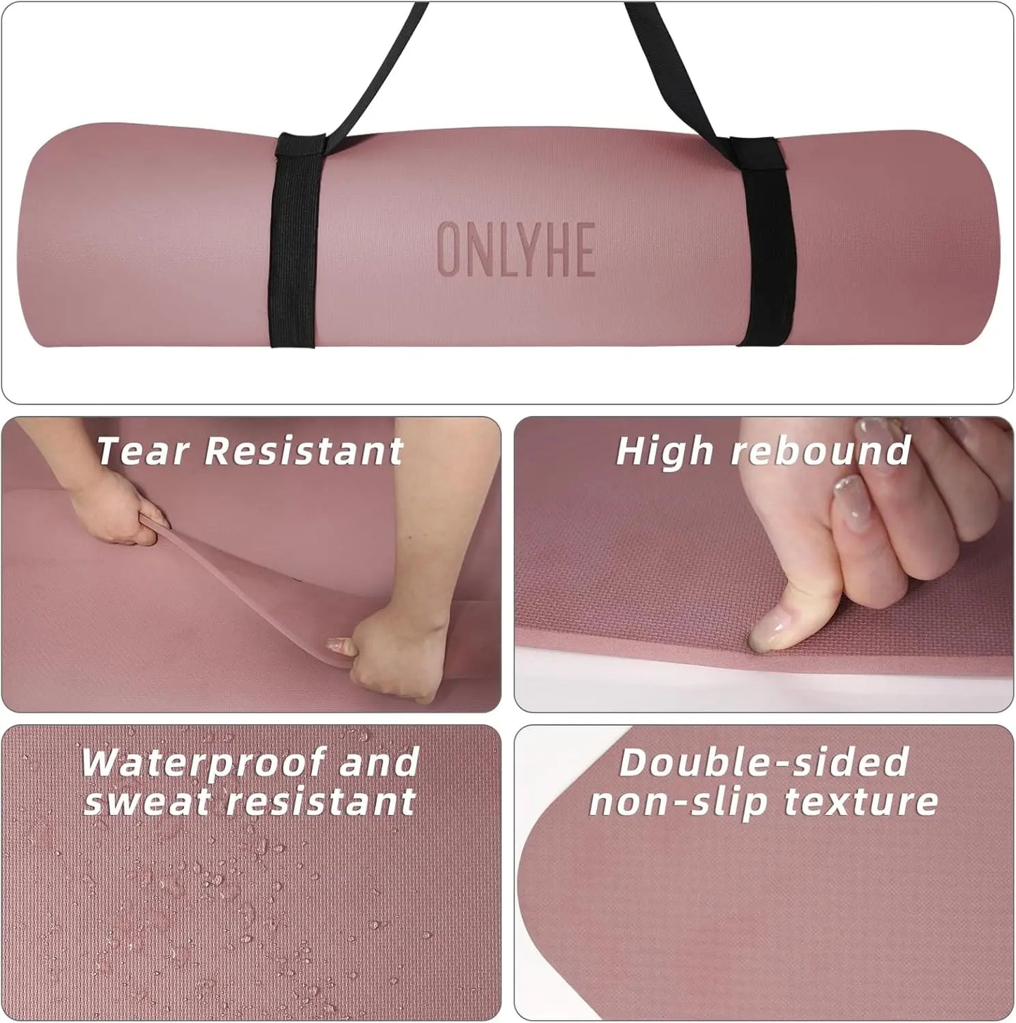 TPE Yoga Mat Anti Slip Lightweight for Fitness Travel