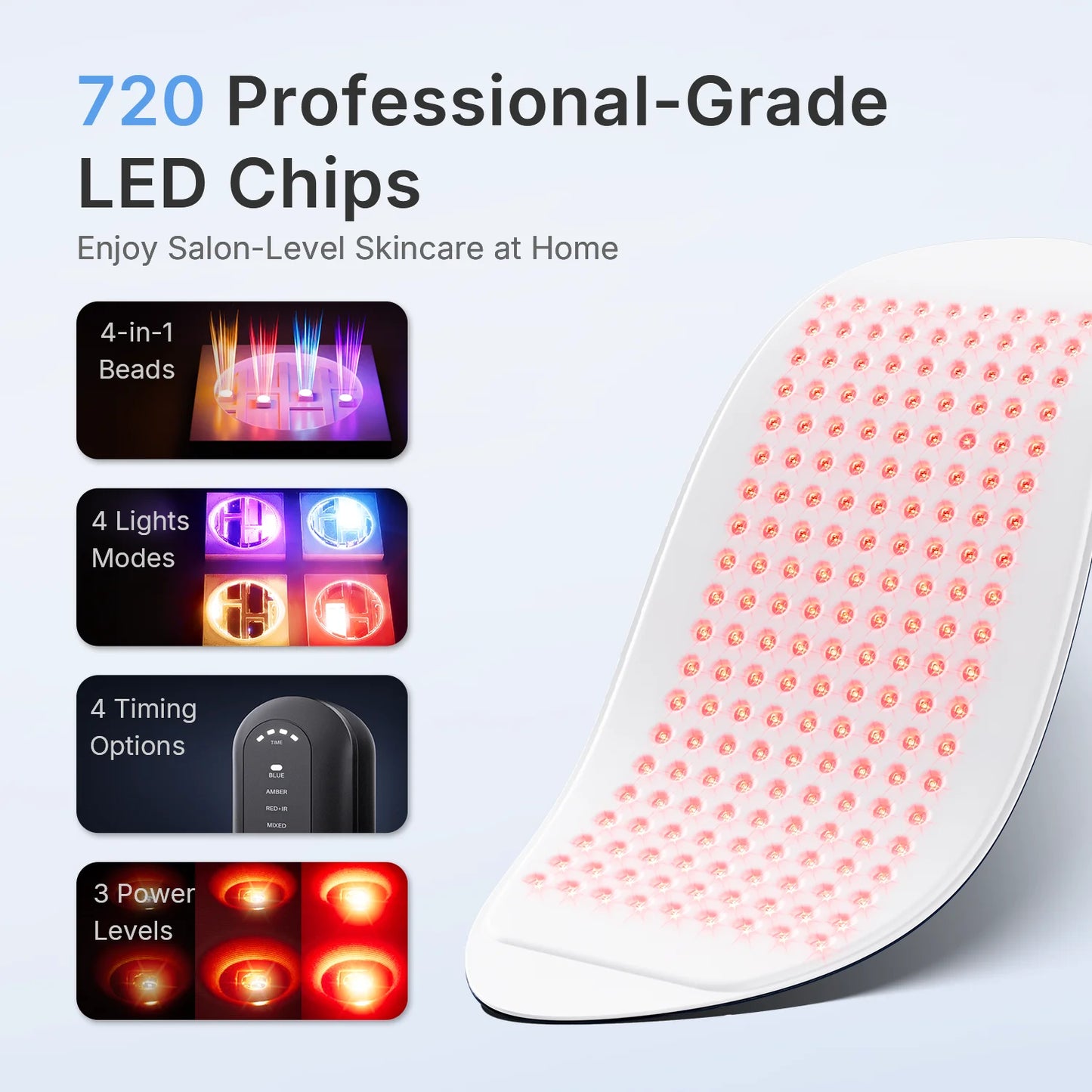 Hello Face L6 LED Light Mask 630nm And 850nm NIR Skin Friendly Fabric