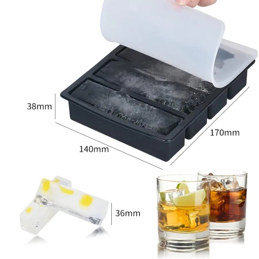 Ice Cube Tray 2 Pack Silicone With Lid For Whiskey