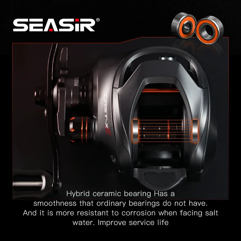 SeaSir Cast X2 Baitcasting Reel 7.3 To 1 Ceramic Bearings