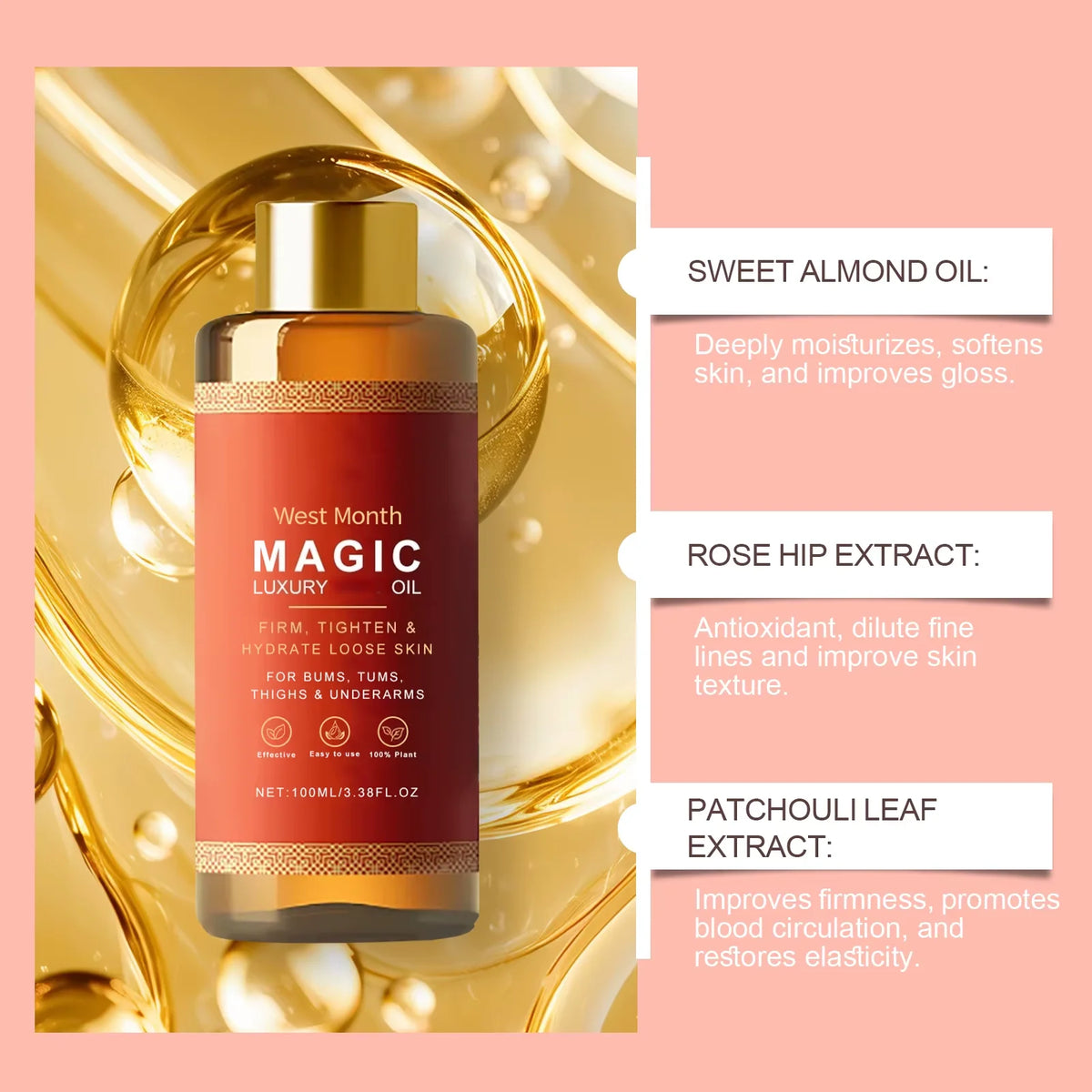 West Month Firming Body Oil For Dry Skin Repair And Hydration
