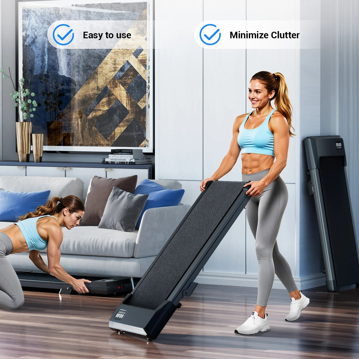 Superun Under Desk Treadmill Walking Pad 2.5 HP Quiet Bluetooth