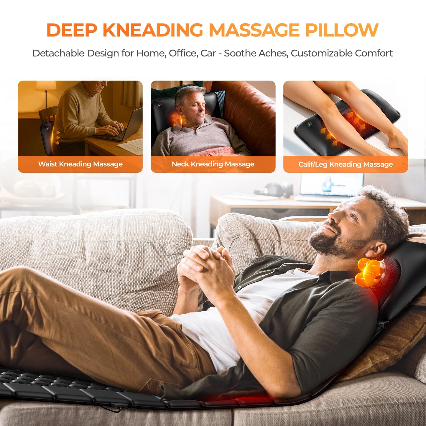 HIMOUTA Shiatsu Massage Mat With Heat And 10 Vibrating Motors