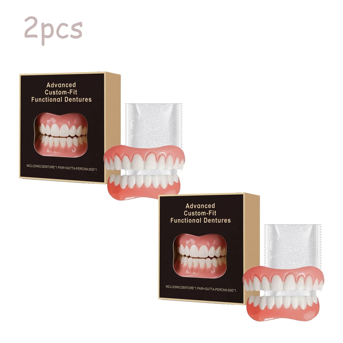 Silicone False Teeth Denture Kit For Decorative Upper Lower Veneers