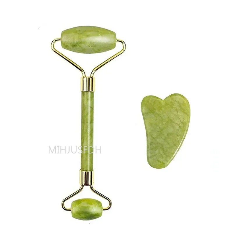 MIHJUSFDH Jade Roller Massager Gua Sha Set For Face And Body