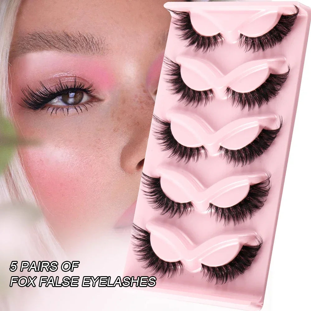 Cat Eye Strip Fake Eyelashes Natural Long Winged Synthetic Lashes