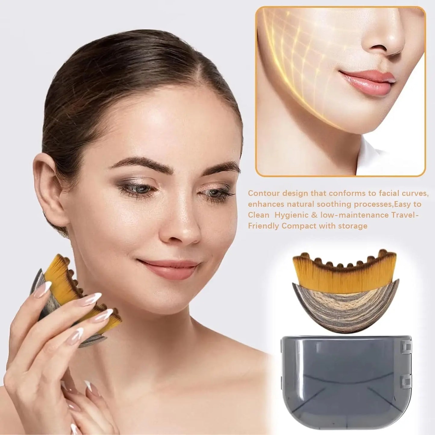 Portable Face Neck Massage Brush for Facial Contouring and Skincare