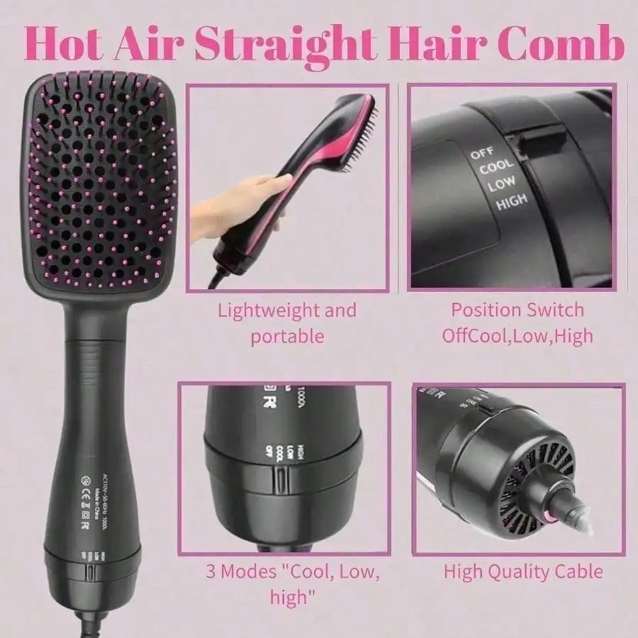3 In 1 Negative Ion Hot Air Straightener For Dry And Wet Hair