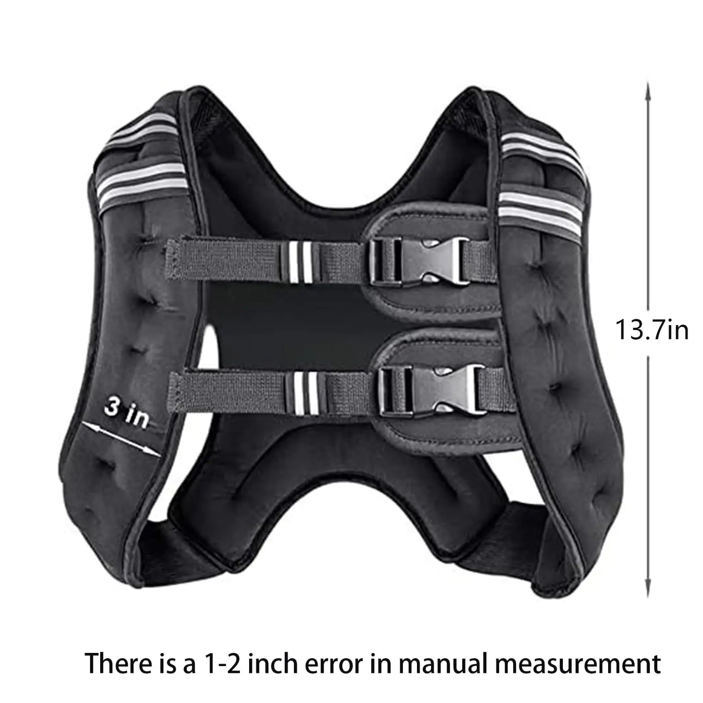 Unisex Weighted Vest With Reflective Stripe And Adjustable Straps