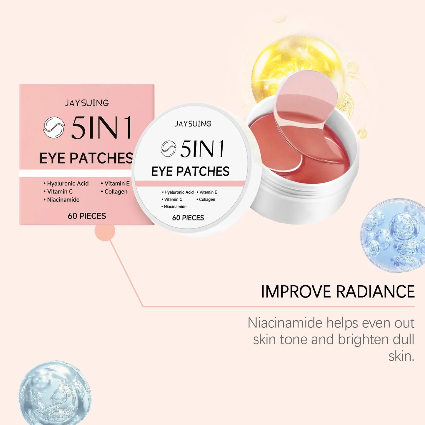 Jaysuing 5 In 1 Collagen Eye Mask Vitamin C Brightening