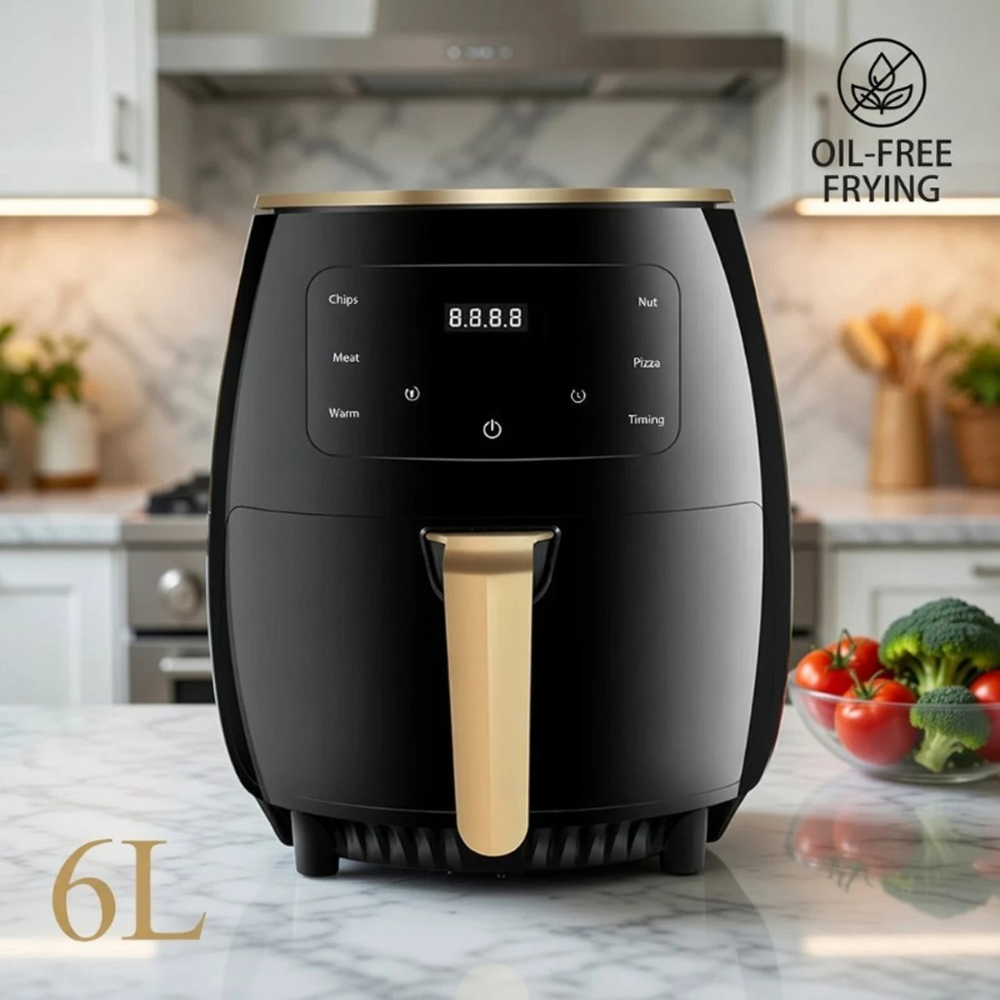 Large Capacity Air Fryer With LED Digital Touch Screen Multifunction