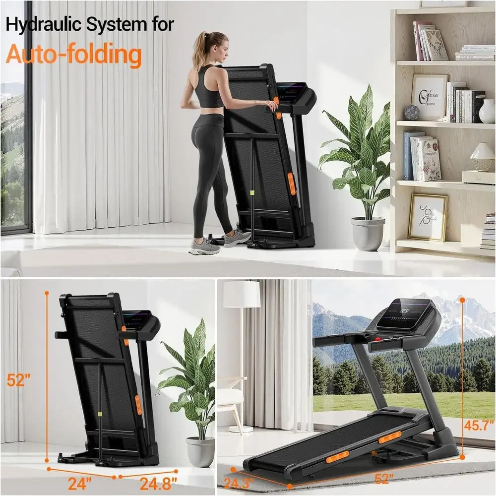 Foldable Treadmill With 20 Levels Auto Incline 4HP Quiet