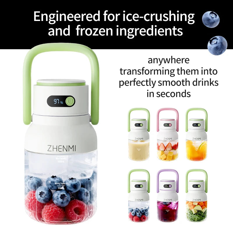 ZHENMI BPA Free Cordless USB Rechargeable Blender for Shakes and Smoothies