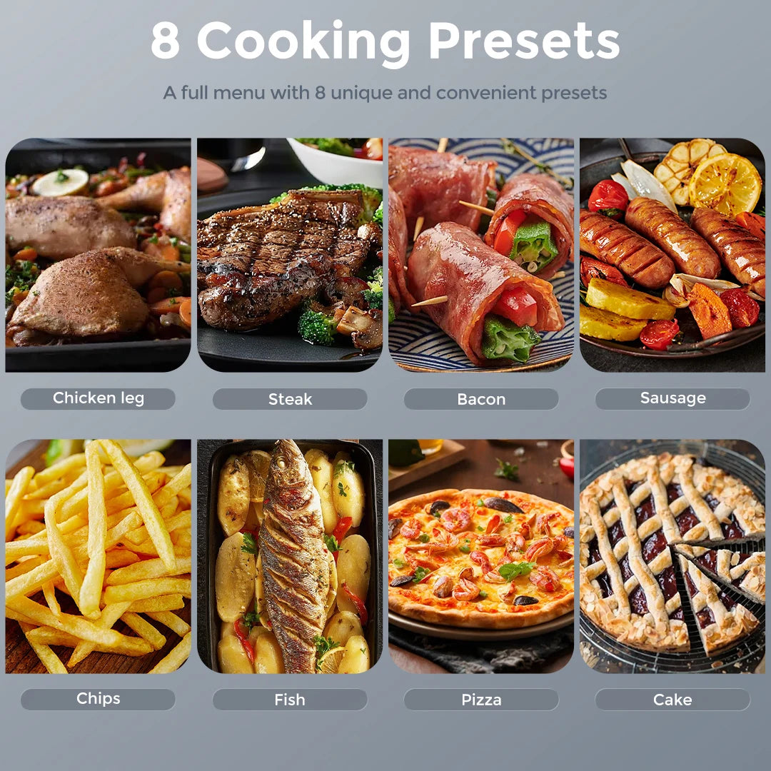 SEJOY 8 In 1 Air Fryer Oven Oilless Cooker Roast Bake Dehydrate Keep Warm