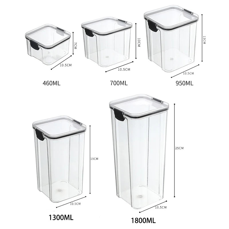 Sealed Acrylic Jars Kitchen Storage Organizer For Grains And Spices