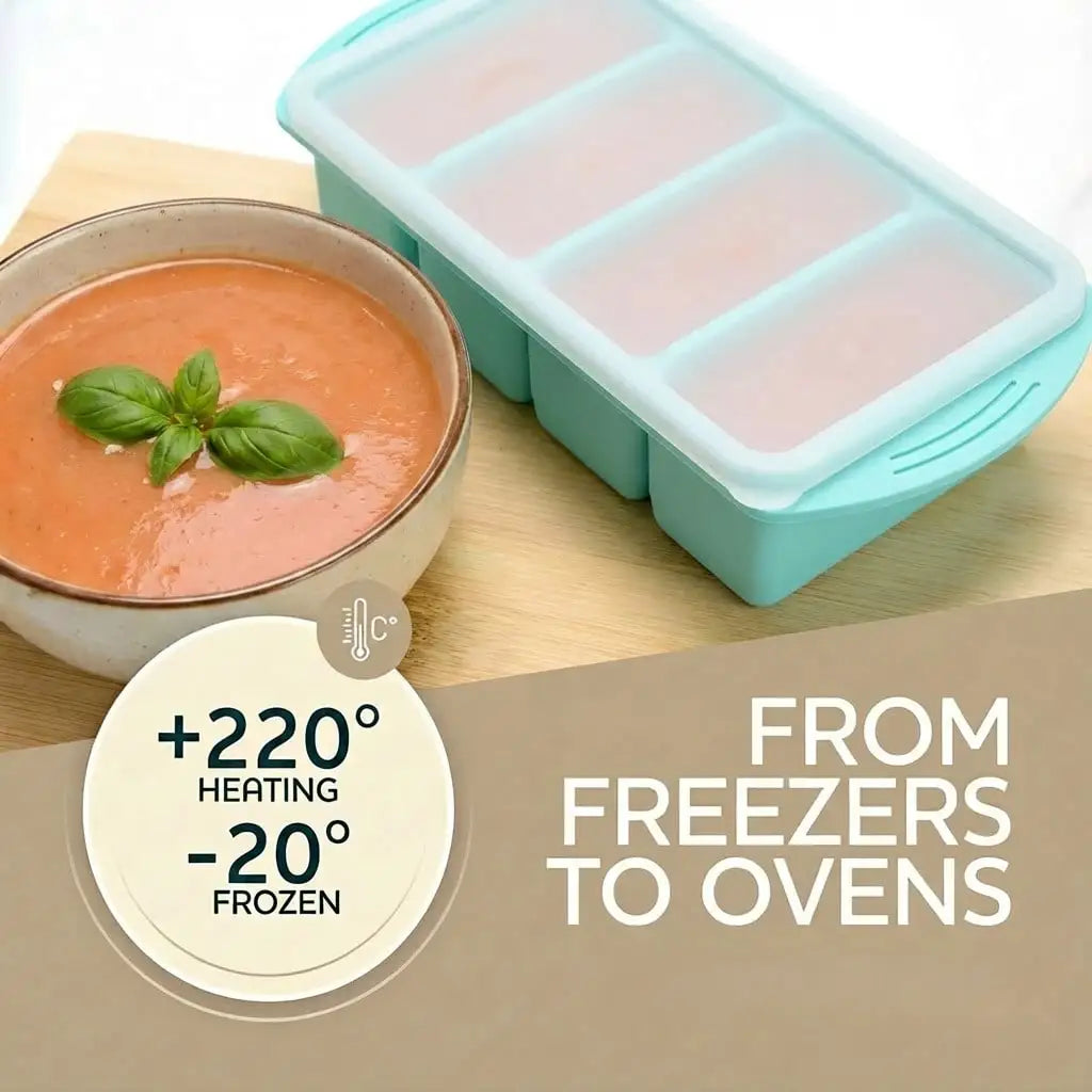 Silicone Freezer Trays With Lids 2 Pack Food Storage Containers Dishwasher Safe