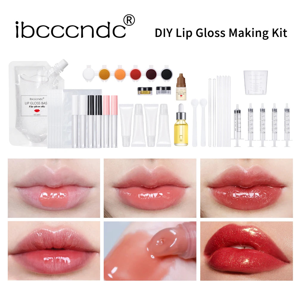 Ibcccndc DIY Lip Gloss Making Kit With Moisturizing Base