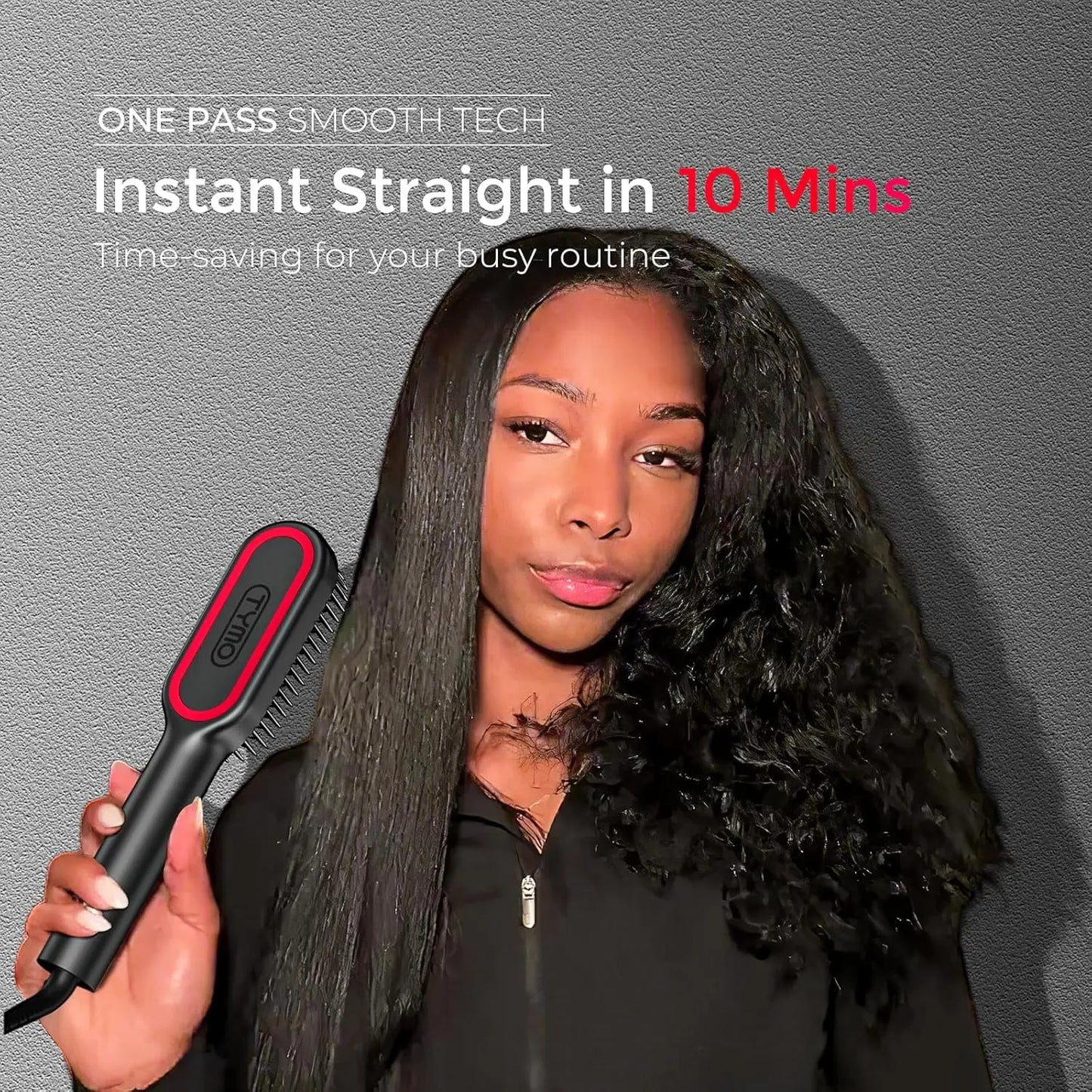 Upgraded Ionic Hair Straightener Brush With Wave Design Bristles