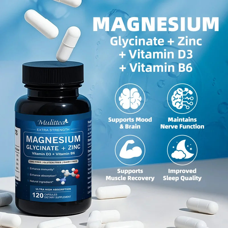 Alliwise Magnesium Glycinate Zinc Vitamin D3 B6 Immunity