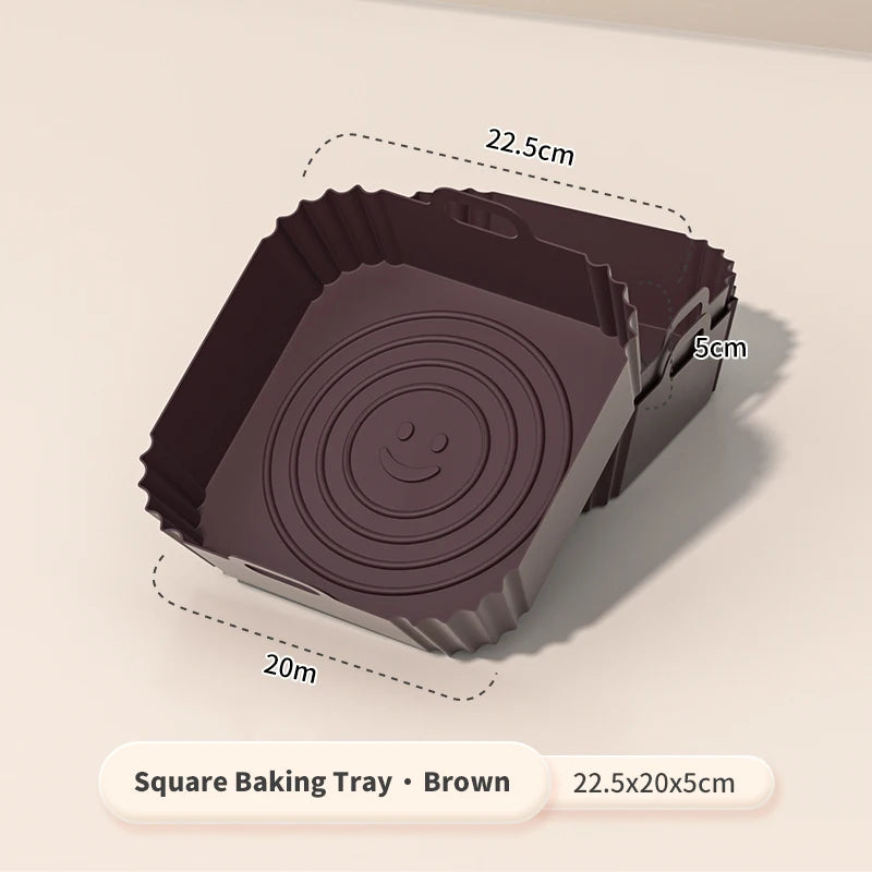 Square Silicone Air Fryer Liners Two Pack Reusable Accessories