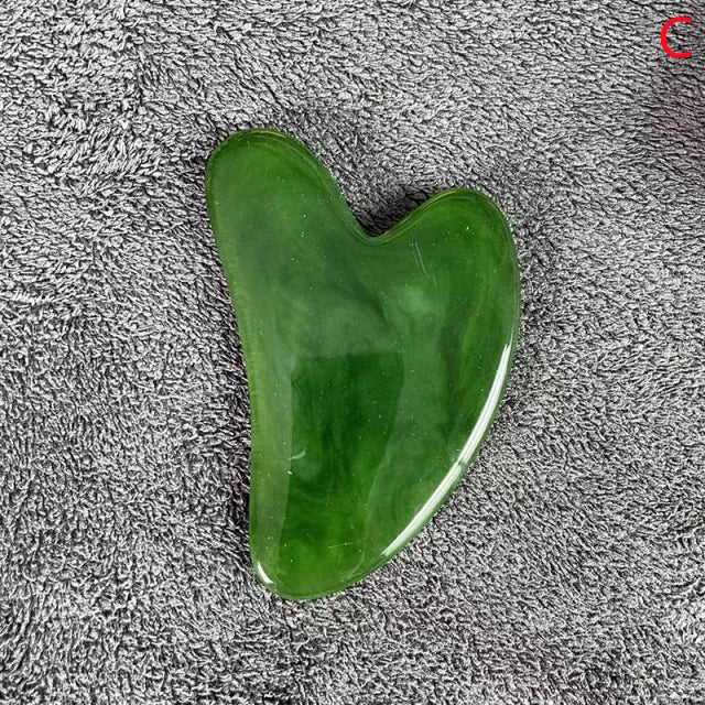 YUKUI Natural Jade Gua Sha Stone Facial Massage Tool