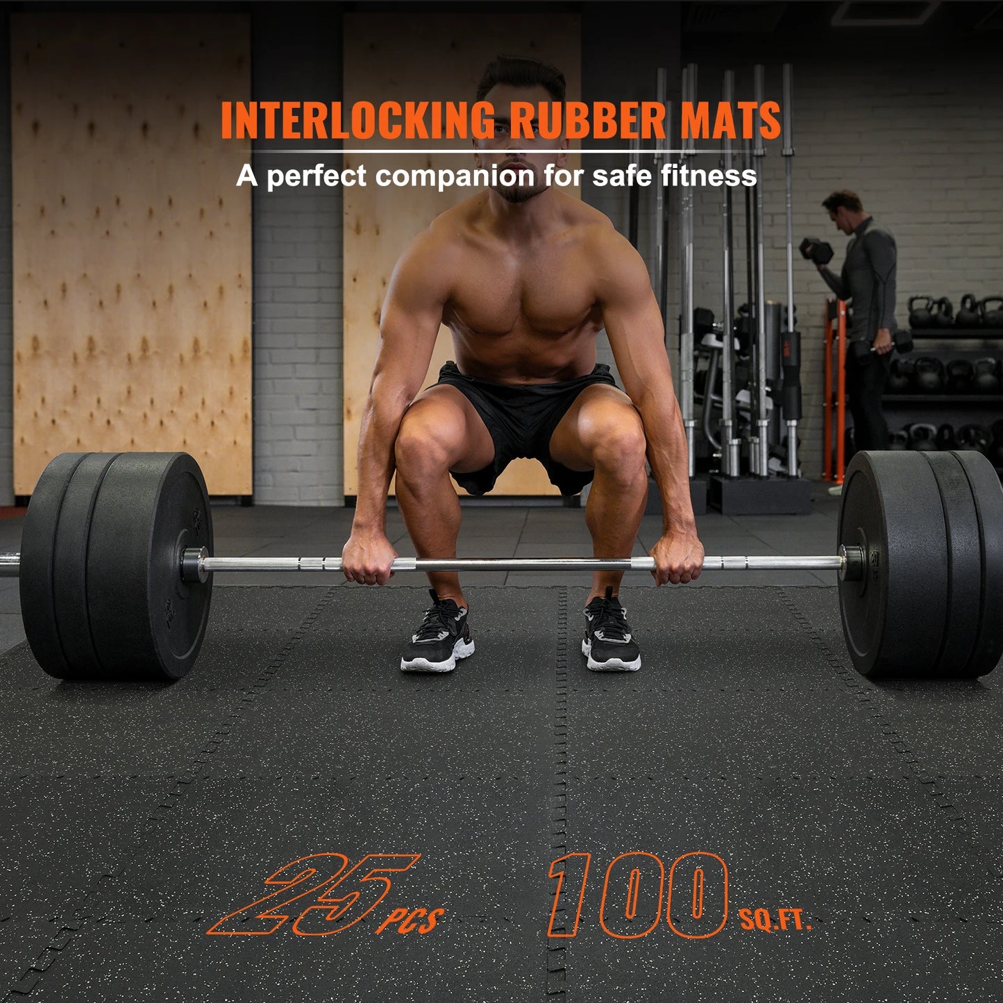 SucceBuy Interlocking Gym Floor Mats EVA Foam Rubber Top