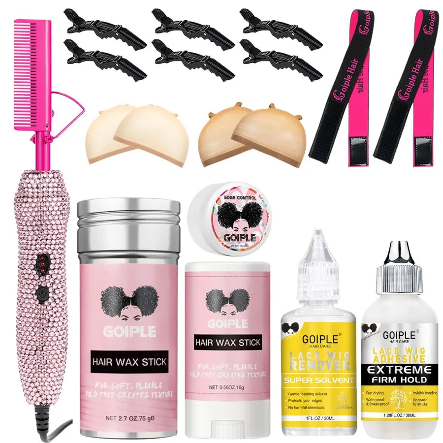 GOIPLE Electric Hot Comb Straightener Curling Iron for Hair Care