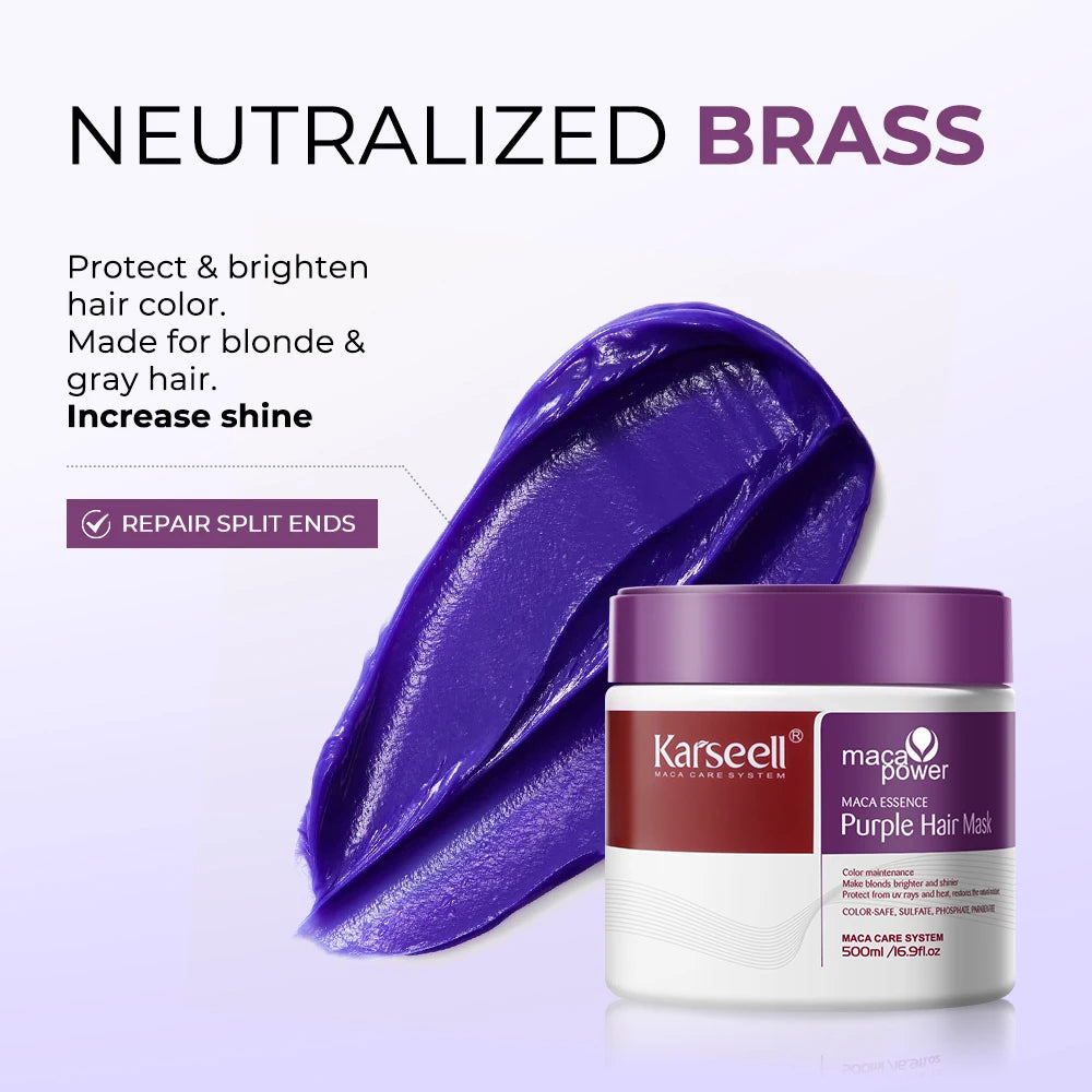 Karseell Purple Hair Mask Neutralizes Brass Tones For Blonde Highlights