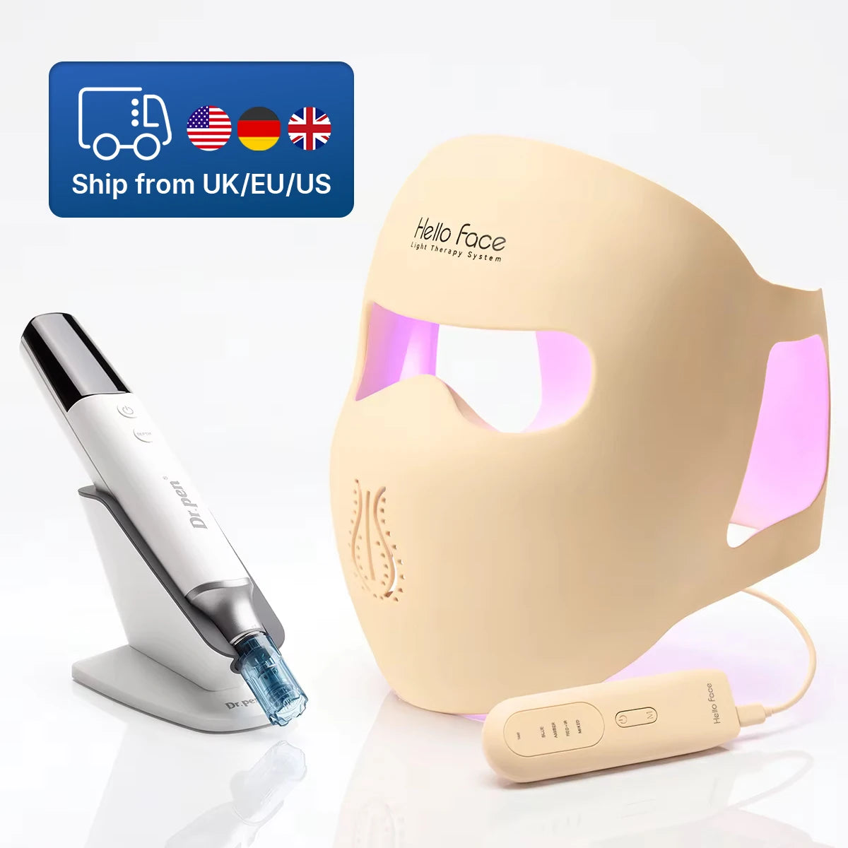 Dr.Pen M9 Microneedle And Hello Face M300 LED Beauty Mask