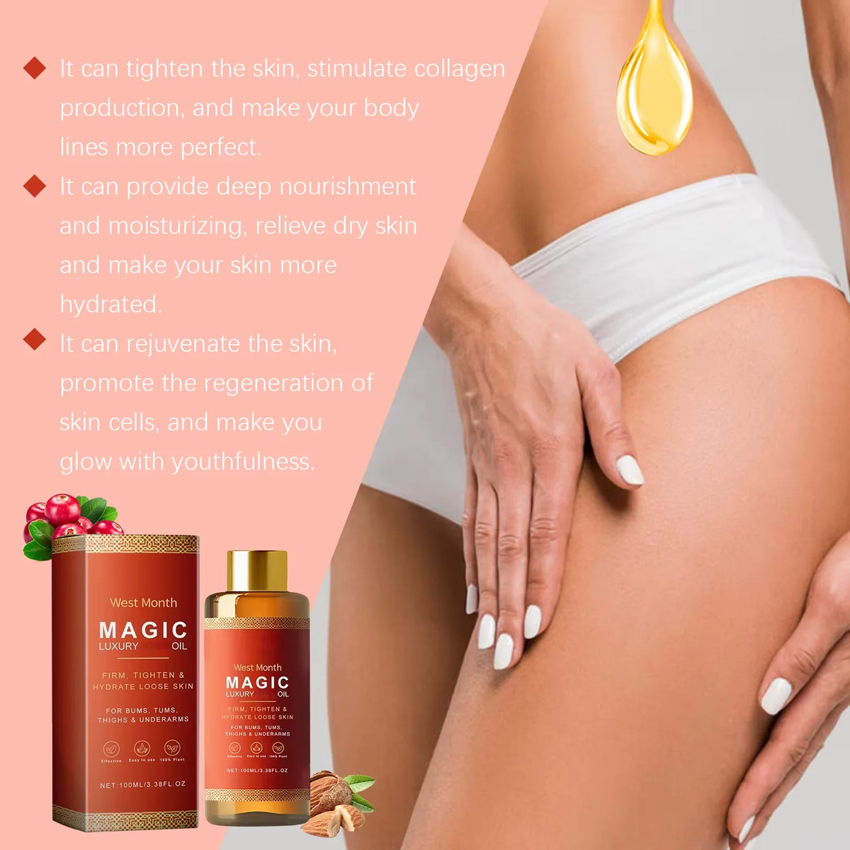 West Month Firming Body Oil For Dry Skin Repair And Hydration