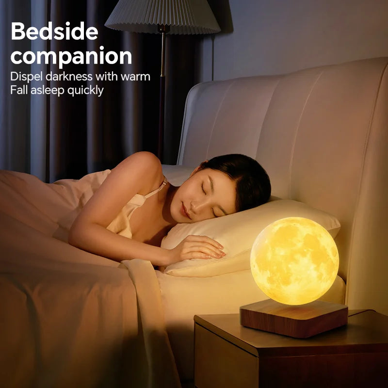 Aiopp Magnetic Floating Moon Lamp With Wooden Base