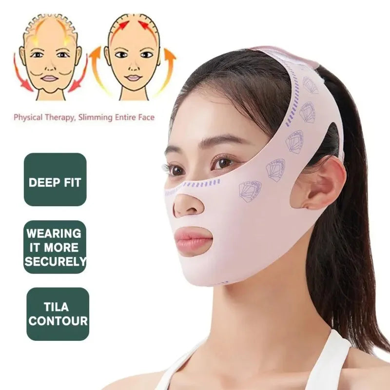 Adjustable Elastic Night Facial Wrap For Sleep Contouring Support