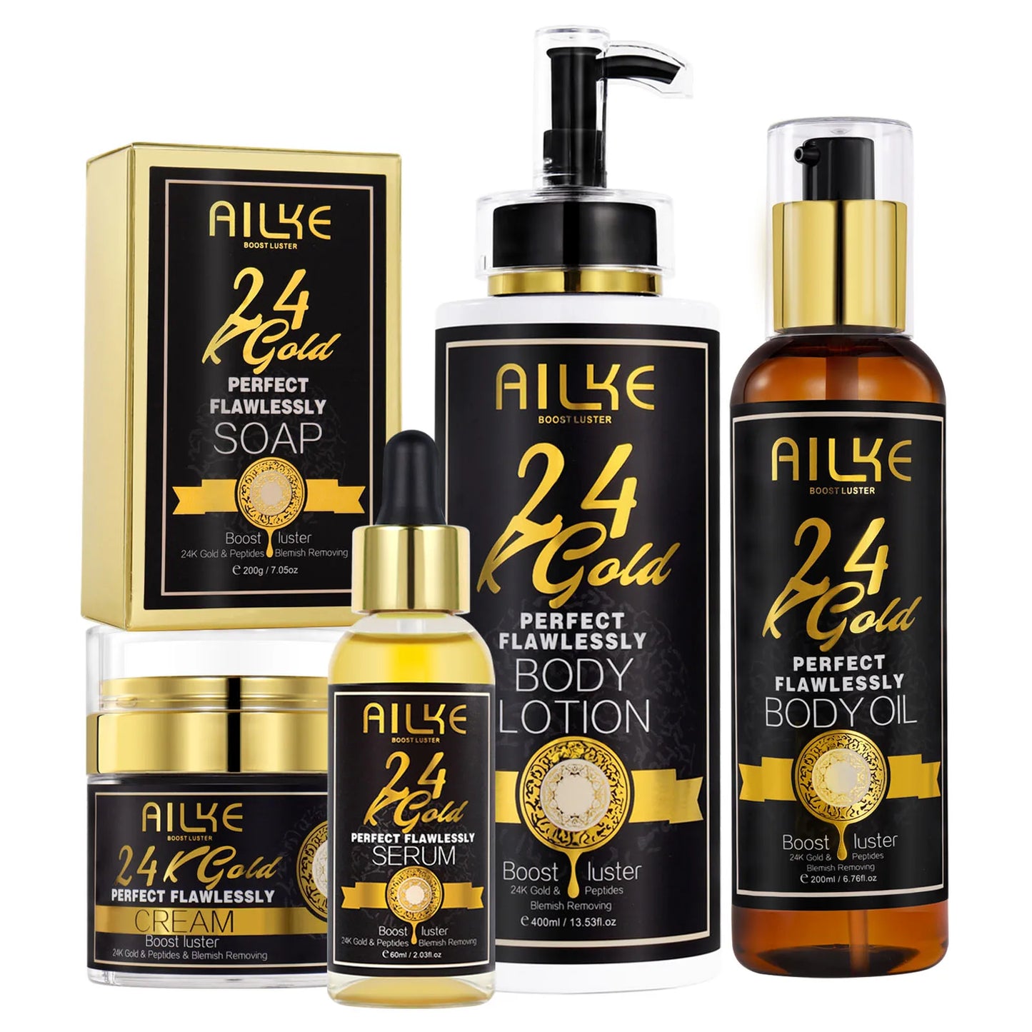 AILKE 24K Flawless Skin Care Set Whitening And Moisturizing