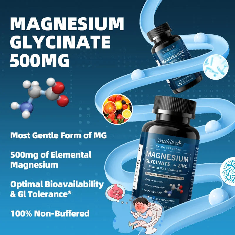 Alliwise Magnesium Glycinate Zinc Vitamin D3 B6 Immunity