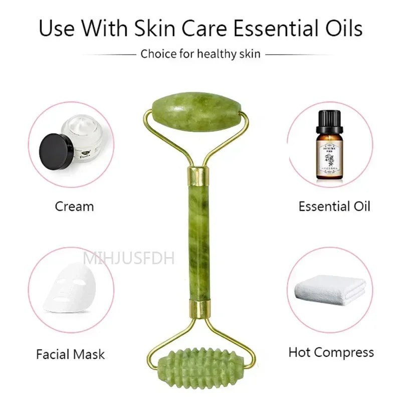 MIHJUSFDH Jade Roller Massager Gua Sha Set For Face And Body
