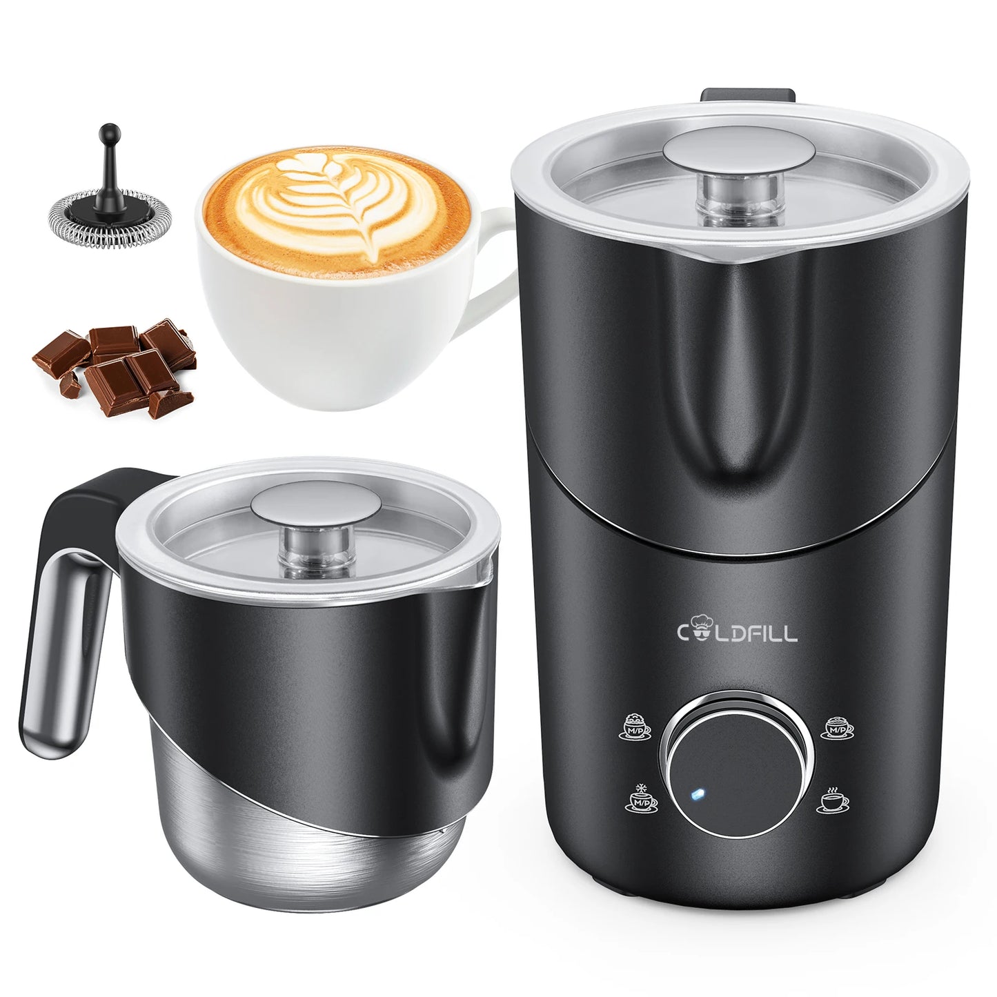 UHOST Milk Frother And Steamer 8 In 1 Electric Frother For Coffee 400ml