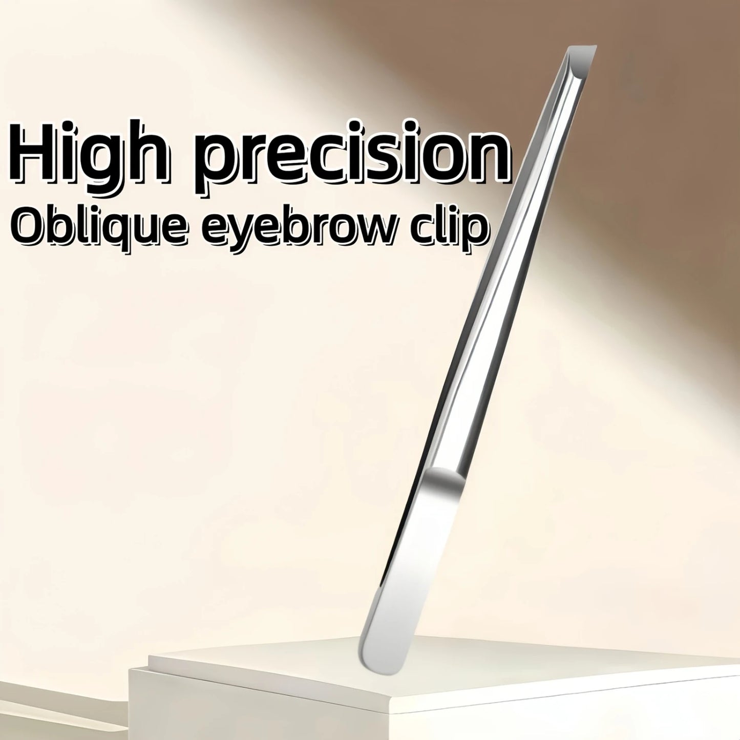 Stainless Steel Precision Tweezers Slant Tip for Facial Hair