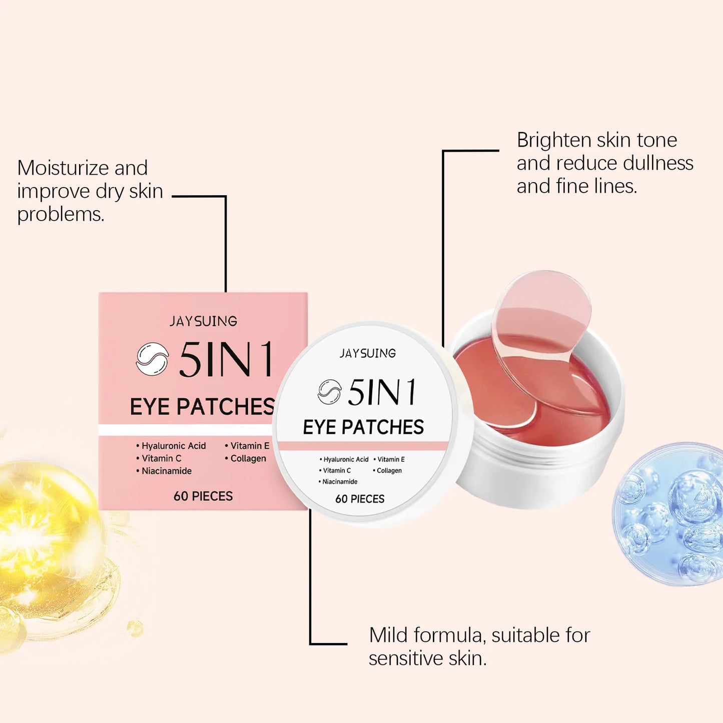 Jaysuing 5 In 1 Collagen Eye Mask Vitamin C Brightening