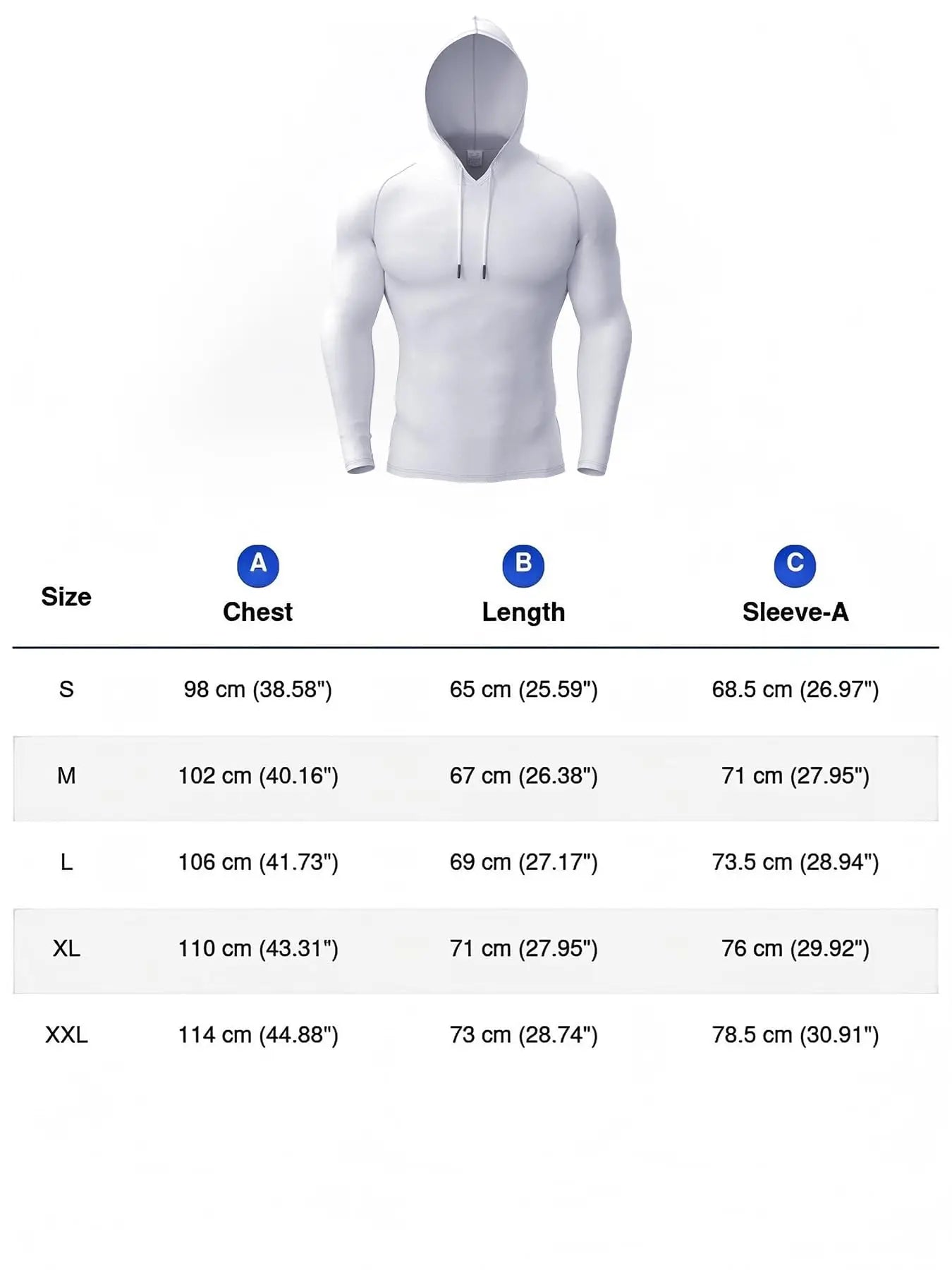 Men's Hooded Compression Long Sleeve Shirt Quick Dry Baselayer