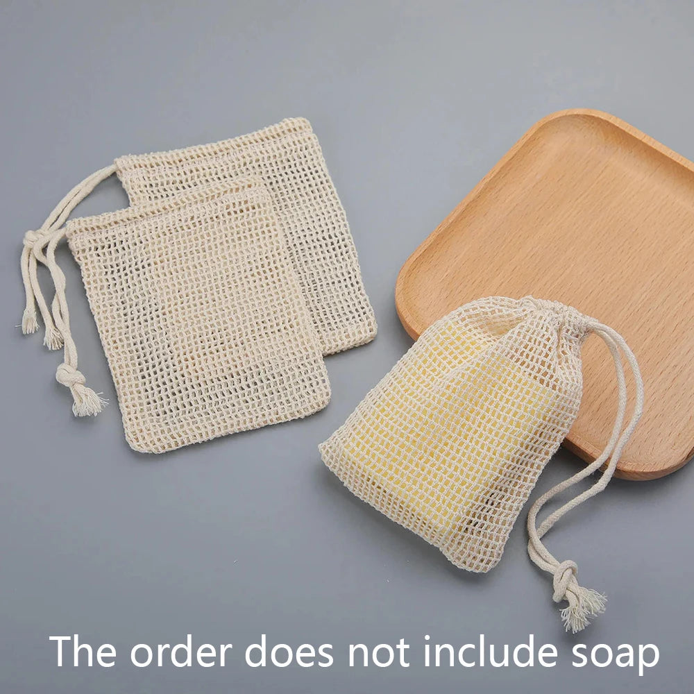 Natural Cotton Soap Saver Bags 3 Pack Eco Friendly Lather Pouch