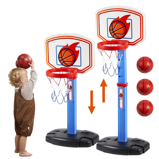 Joyfy Toddler Indoor Basketball Hoop Set With Four Balls